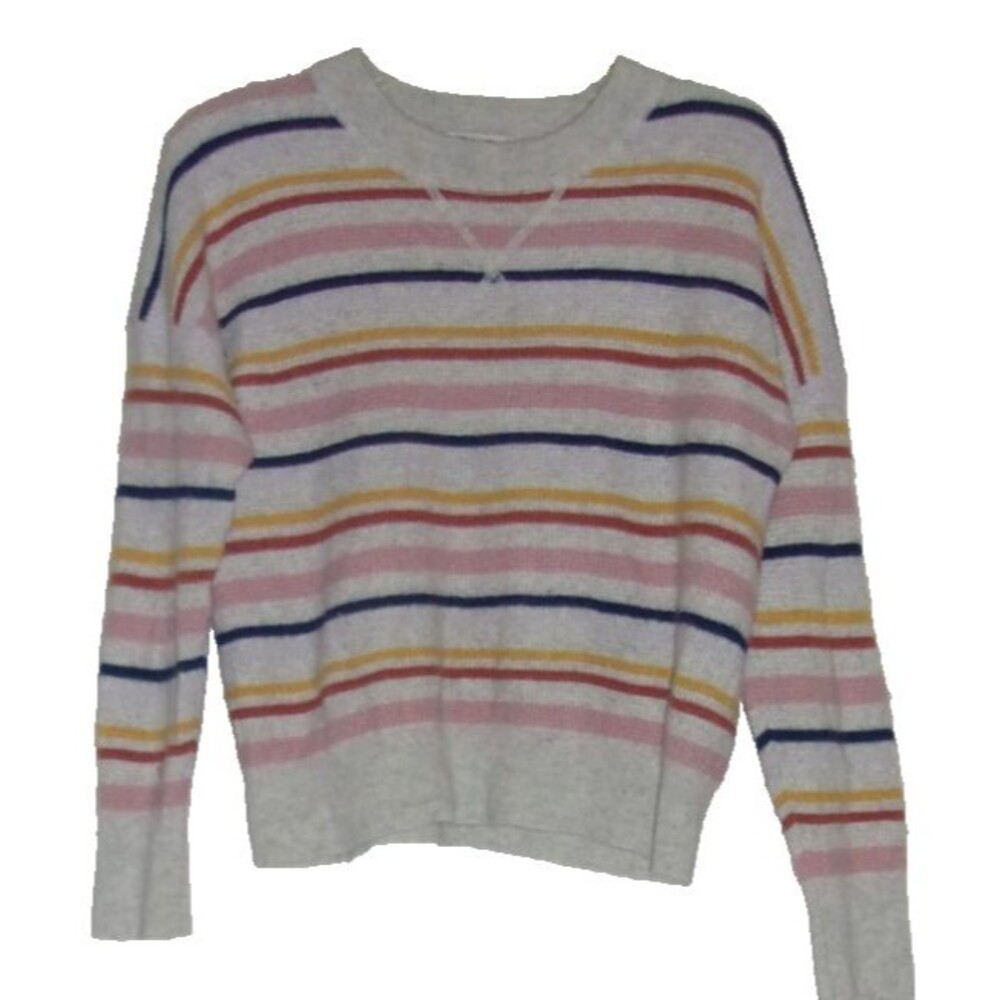 Madewell Cashmere Sweater Sz. M Colorful Stripes Cropped Women